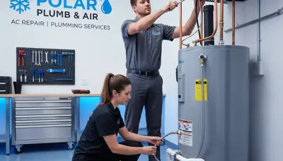 Professional plumber fixing water pipes in Columbus OH for Five Star Cooling plumbing services