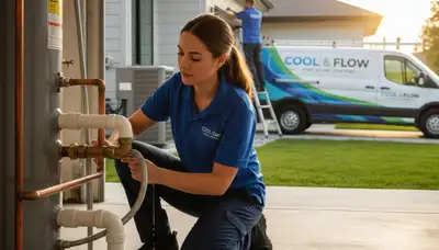 Professional plumber repairing pipes in Columbus, OH | Five Star Cooling plumbing service